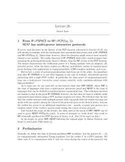 Lecture 26 - UMD Department of Computer Science