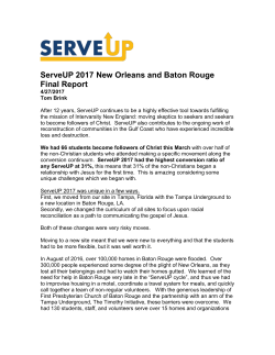 ServeUP 2017 New Orleans and Baton Rouge Final Report
