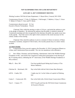 NEW HAMPSHIRE FISH AND GAME DEPARTMENT JANUARY 11