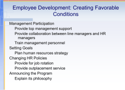 Introduction Employee development is the combination of formal