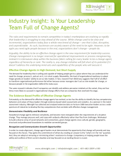 Industry Insight: Is Your Leadership Team Full of Change Agents?
