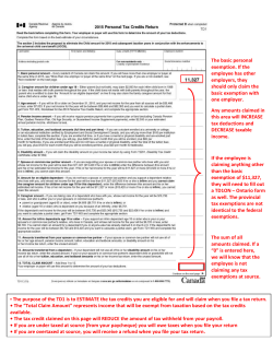Completing Form TD1 - St. Lawrence College