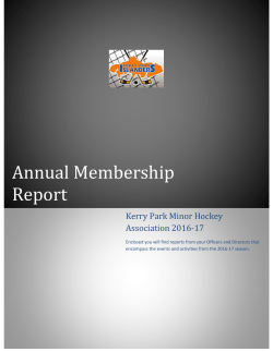 Annual Membership Report to the Members
