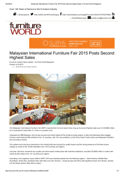 Malaysian International Furniture Fair 2015 Posts Second Highest