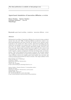 Agent-based simulation of innovation diffusion: a