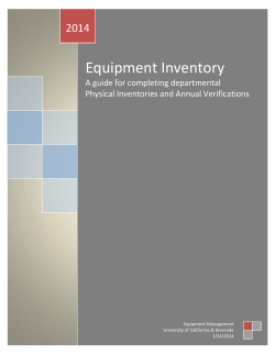 Equipment Inventory PDF