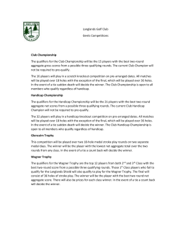Langlands Golf Club Gents Competitions Club Championship The