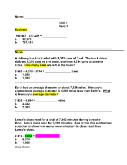 4th Grade Math - Unit 1 Quiz 3