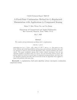 A Fixed-Point Continuation Method for l1