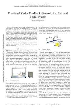 Fractional Order Feedback Control of a Ball and Beam System