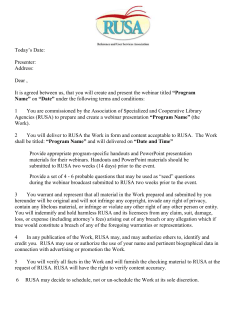 Presenter Contract Template - American Library Association