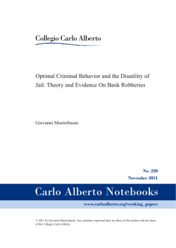 Optimal Criminal Behavior and the Disutility of Jail: Theory and