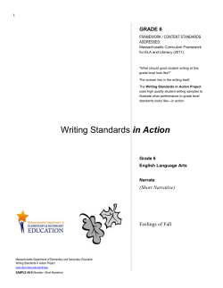 Grade 6 Narrate Commentary - Massachusetts Department of