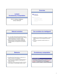 Behavior Evolutionary computation