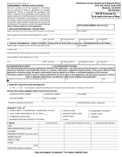 Assessment Appeal Application
