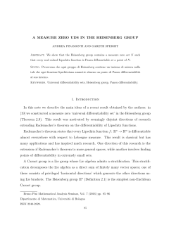 A MEASURE ZERO UDS IN THE HEISENBERG GROUP 1