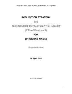 DoD Acquisition Strategy Template