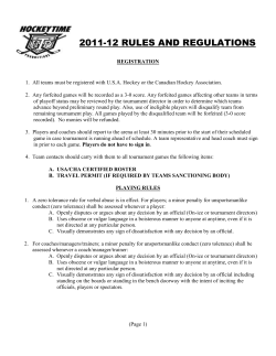2011-12 RULES AND REGULATIONS REGISTRATION All teams