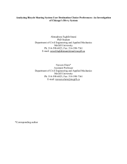Analyzing Bicycle Sharing System User Destination Choice