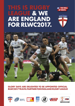 Tour Brochure - Rugby League World Cup 2017 Travel
