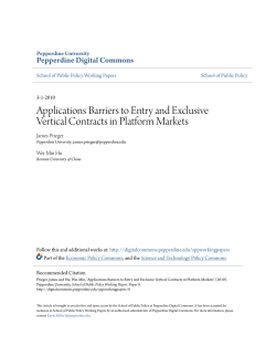 Applications Barriers to Entry and Exclusive Vertical Contracts in