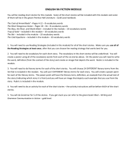 English 9A Unit 1 Fiction Module