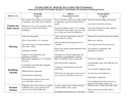 Soccer Scoring Guide