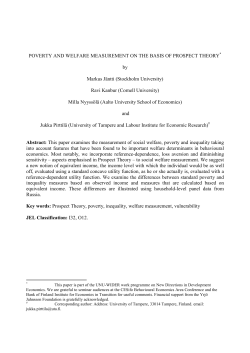 POVERTY AND WELFARE MEASUREMENT ON THE BASIS OF