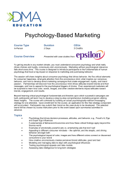 Psychology-Based Marketing - Direct Marketing Association