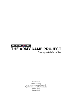 The Army Game Project - Creating an Artefact of War (2009)