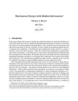 Mechanism Design with Hidden Information