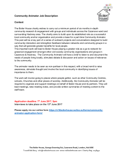 Community Animator Job Description