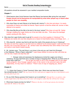 Roll of Thunder Reading Comprehension