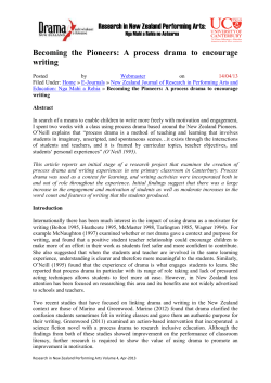 Becoming the Pioneers: A process drama to encourage writing