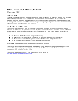 magic&trade; infraction procedure guide