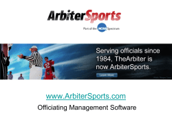 ArbiterSports.com presentation for Contacts How do I Sign In?
