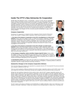 Inside The CFTC`s New Advisories On Cooperation