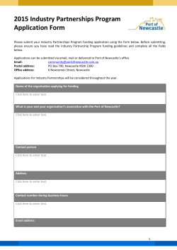 2015 Industry Partnerships Program Application