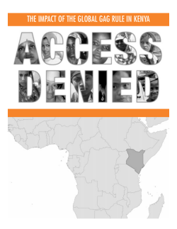 The Impact of the Global Gag Rule in Kenya