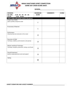 Game Day Score Sheet