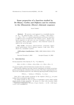 Some properties of a function studied by De Rham, Carlitz