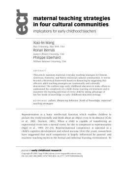 maternal teaching strategies in four cultural communities