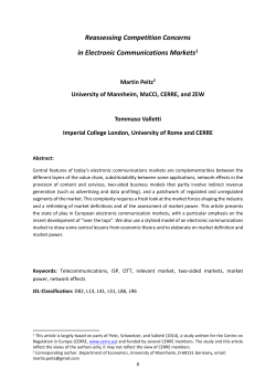 A quick overview of electronic communications markets