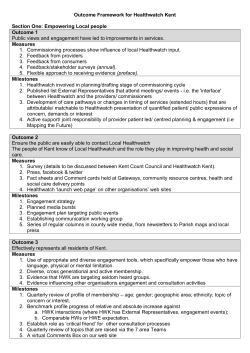 Outcome 1 - Healthwatch Kent