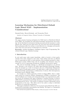 Learning Mechanism for Distributed Default Logic Based MAS