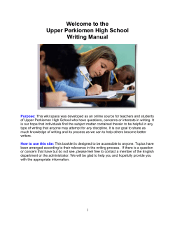 Topic Sentence Writing - Upper Perkiomen School District