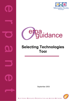 Selecting Technologies