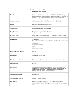 Terms and Conditions - Adelaide Fashion Festival