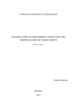 examination of phenomena affecting the depreciation of fixed assets