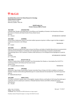 McGill Department Of Oncology - The Gerald Bronfman Centre for